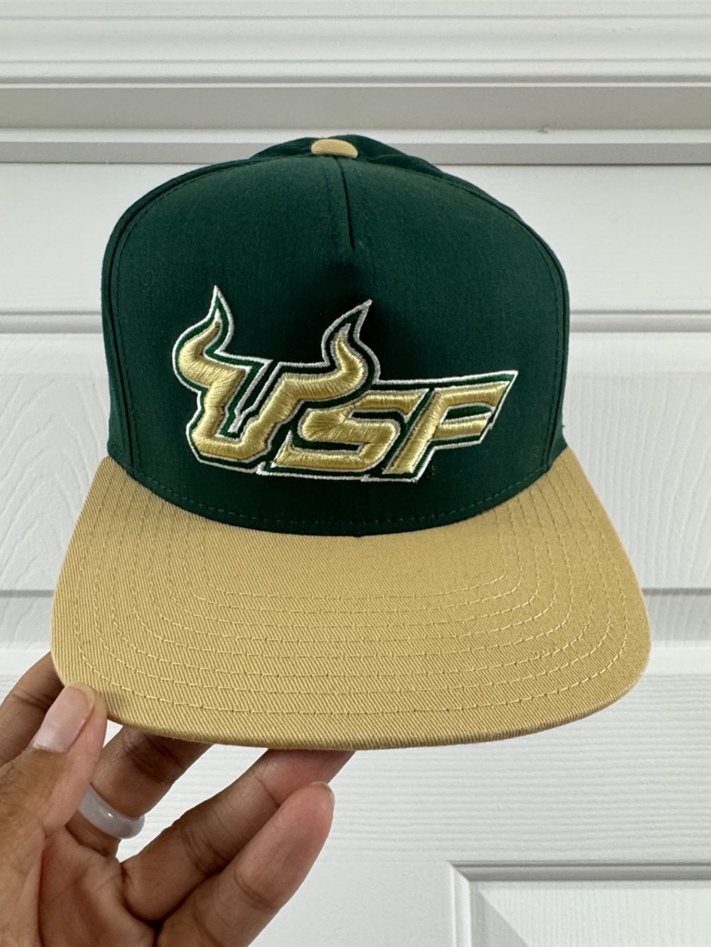 adidas Green and Gold USF Flat Brim Snapback Hat